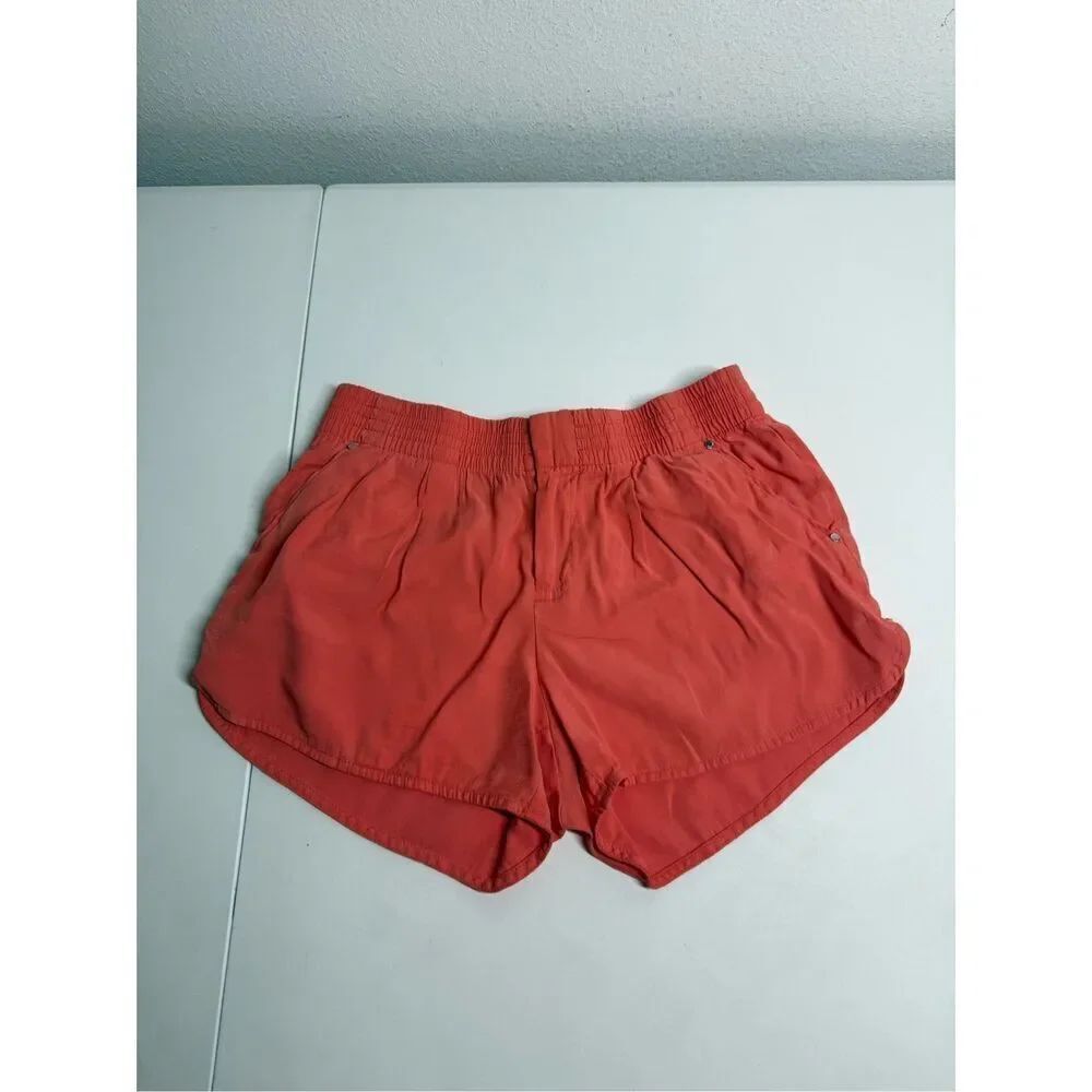 Calvin Klein Shorts Women's Orange Rayon Blend Stretch Waist Casual Shorts XS